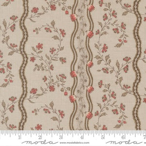 Fleur De Paris Jonquille Stripes Floral M13993 16 Smoke - By French General