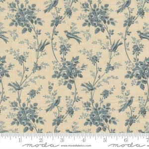 Fleur De Paris Oiseaux Florals Birds M13996 12 Pearl French Blue - By French General