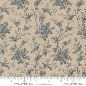 Fleur De Paris Oiseaux Florals Birds M13996 12L Mochi Pearl French Blue - By French General