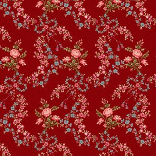 Yeoville 3014-88 Red Floral Swags - By Michelle Yeo