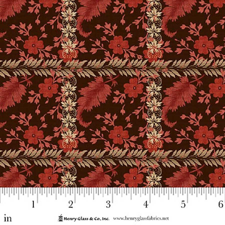 Lost Gardens of Heligan Floral Plaid 3588-85 Aubergine - By Michelle Yeo