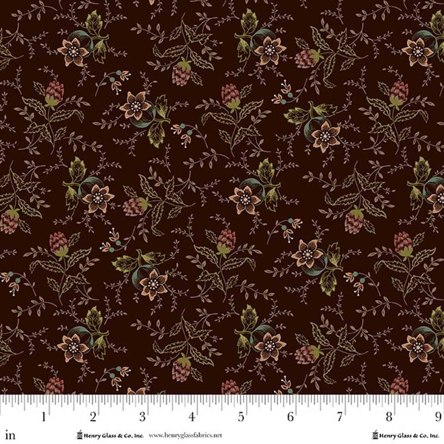 Lost Gardens of Heligan Tossed Nosegays 3595-85 Aubergine - By Michelle Yeo