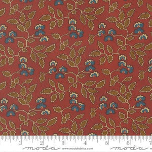 Pamelia's Path 1850-1880 Prairie Flowers Florals Madder Red M47550 14 By Betsy Chutchian