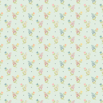 Wildwood Dwelling Sprigs and Tulips Lt Teal - WW25113