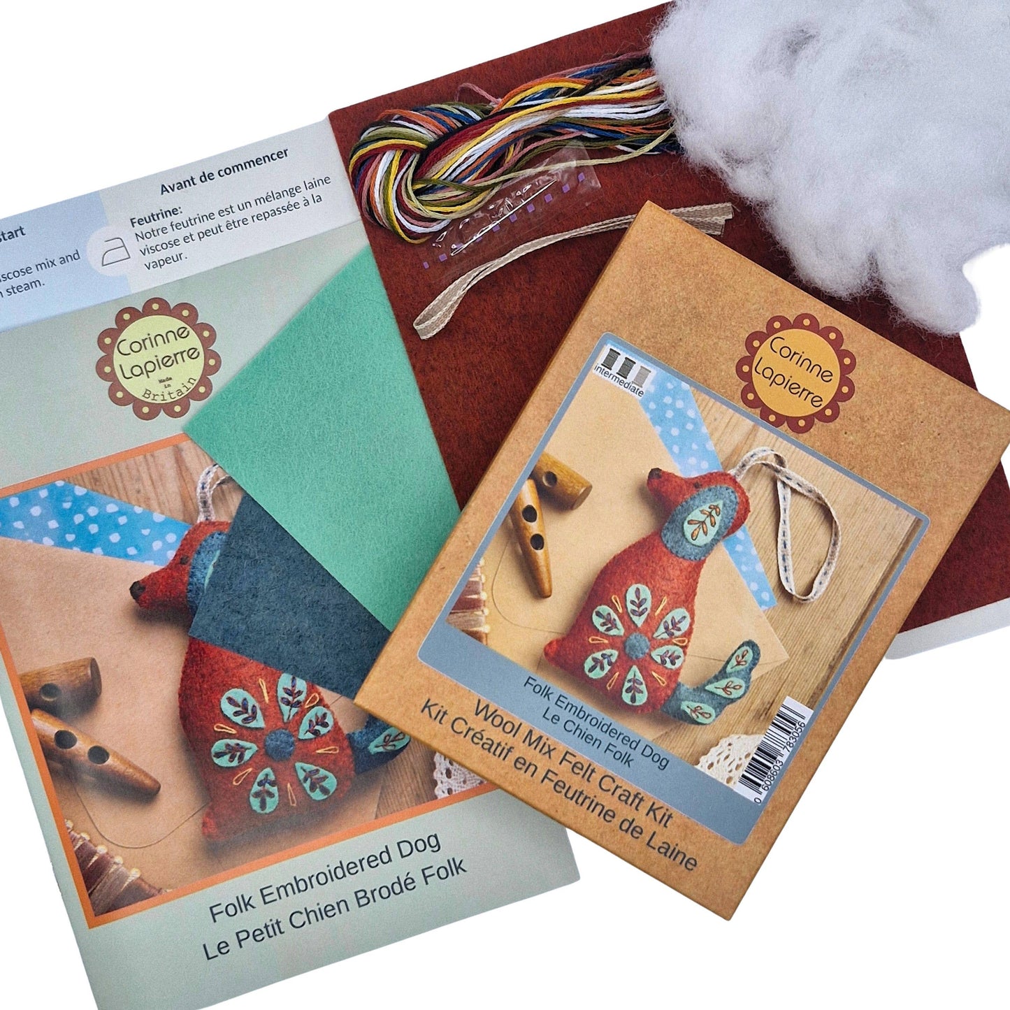 Folk Dog Felt Craft Mini Kit: English
