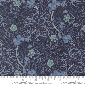 Morris Muse Seaweed Florals M13382 15 Twilight - By Barbara Brackman