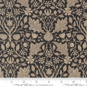 Morris Muse Triple Net Florals M13383 17 Ebony - By Barbara Brackman