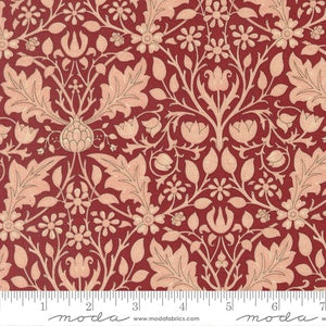 Morris Muse Triple Net Florals M13383 18 Russet- By Barbara Brackman