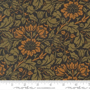 Morris Muse Flowering Scroll Florals M13384 15 Ebony - By Barbara Brackman