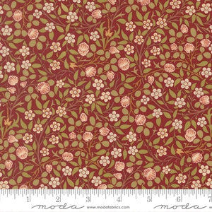 Morris Muse Clover Small Floral M13385 16 Russet - By Barbara Brackman