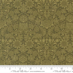 Morris Muse Sunflower Damask M13386 12 Sage - By Barbara Brackman