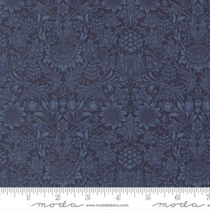 Morris Muse Sunflower Damask M13386 14 Twilight - By Barbara Brackman