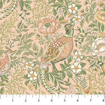Ornithology Pheasant Grove Peach Multi 27790-21 by Brett Lewis