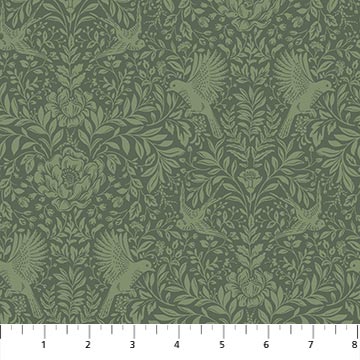 Ornithology Vintage Vine Green 27793-72 by Brett Lewis