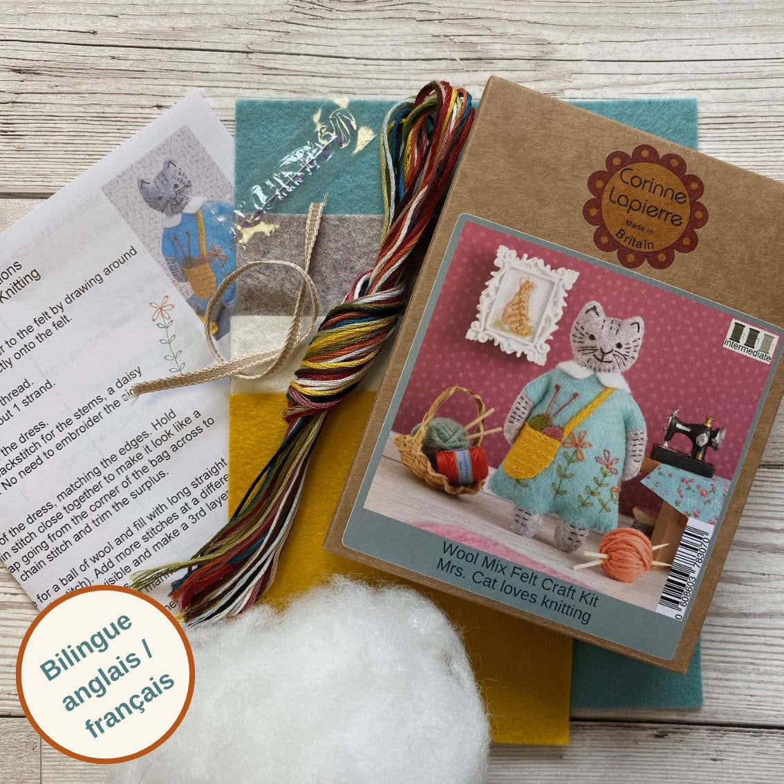 Mrs. Cat Loves Knitting Felt Craft Mini Kit: