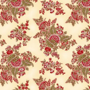 Yeoville 3013-44 Cream Claire's Jacobean Bouquets - By Michelle Yeo