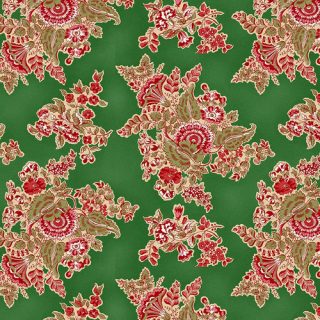 Yeoville 3013-68 Green Claire's Jacobean Bouquets - By Michelle Yeo