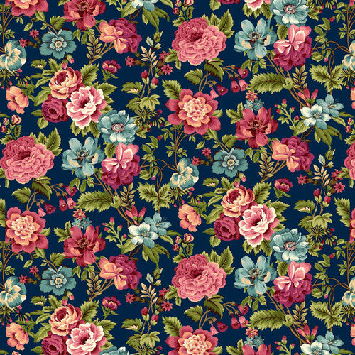 Mariakerke Master Floral Prussian Blue 3357-77 By Michelle Yeo