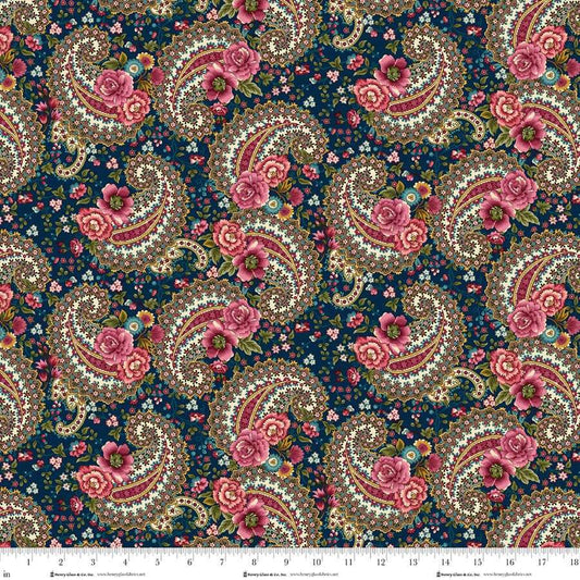 Lost Gardens of Heligan Paisley 3586-77 Prussian Blue - By Michelle Yeo