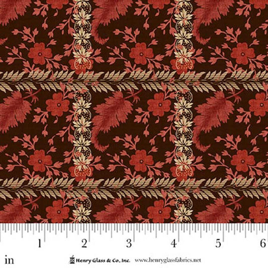 Lost Gardens of Heligan Floral Plaid 3588-85 Aubergine - By Michelle Yeo