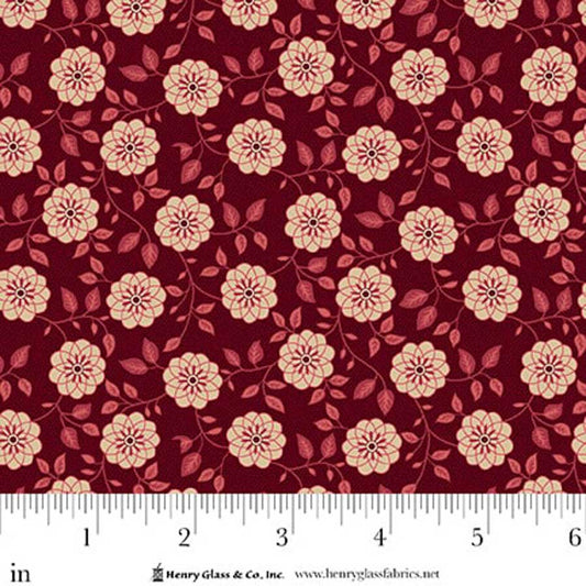 Lost Gardens of Heligan Bachelor Buttons 3592-88 Red - By Michelle Yeo