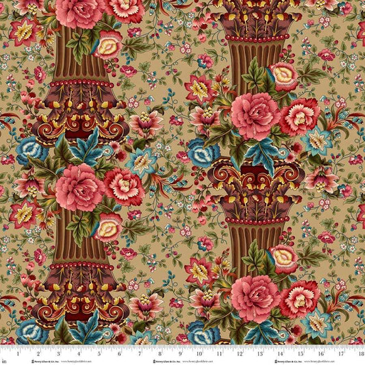 Lost Gardens of Heligan Column Stripe 3599-36 Caramel - By Michelle Yeo