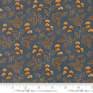 Pamelia's Path 1850-1880 Prairie Flowers Florals Indigo M47550 15 By Betsy Chutchian