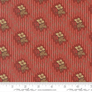 Pamelia's Path 1850-1880 Best Dress Stripes Floral Madder Red M47551 11 By Betsy Chutchian