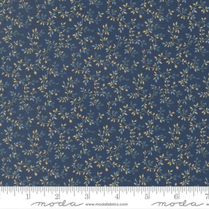 Pamelia's Path 1850-1880 Entwined Florals Vines Indigo M47554 19 By Betsy Chutchian