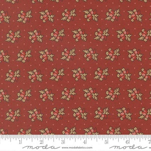 Pamelia's Path 1850-1880 Posey Florals Dots Madder Red M47555 12 By Betsy Chutchian