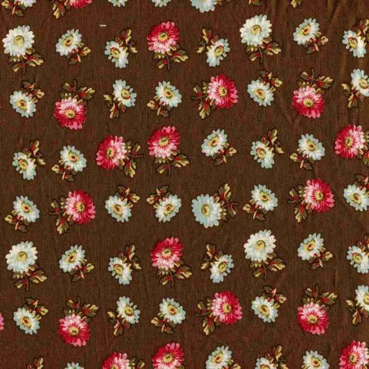 Dutch Heritage DHER1017 Dark Brown Floral By Petra Prins and Nel Kooiman