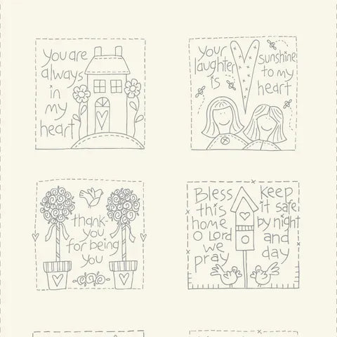 Sweet Sentiments Stitchery Panel